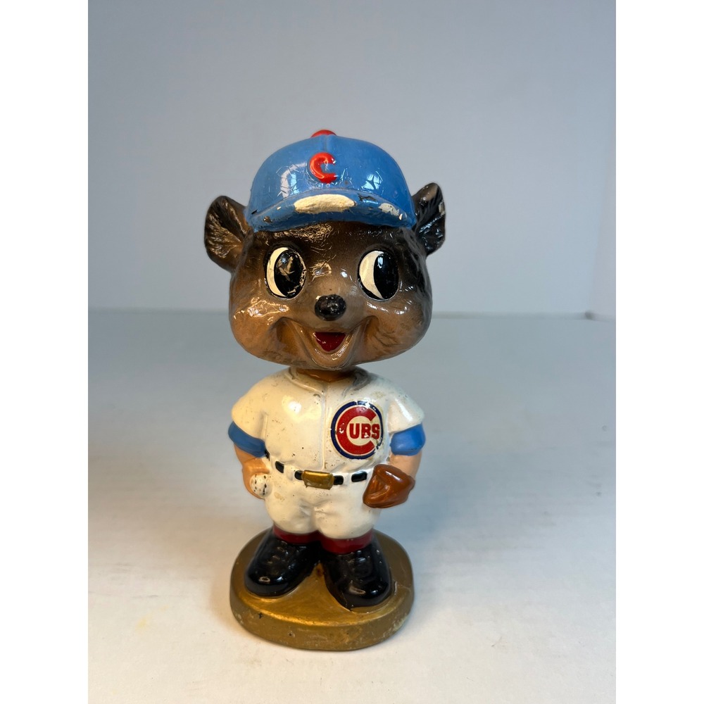 Vintage Chicago Cubs Team Mascot Bobblehead Nodder MLB Baseball Chalkware Figure